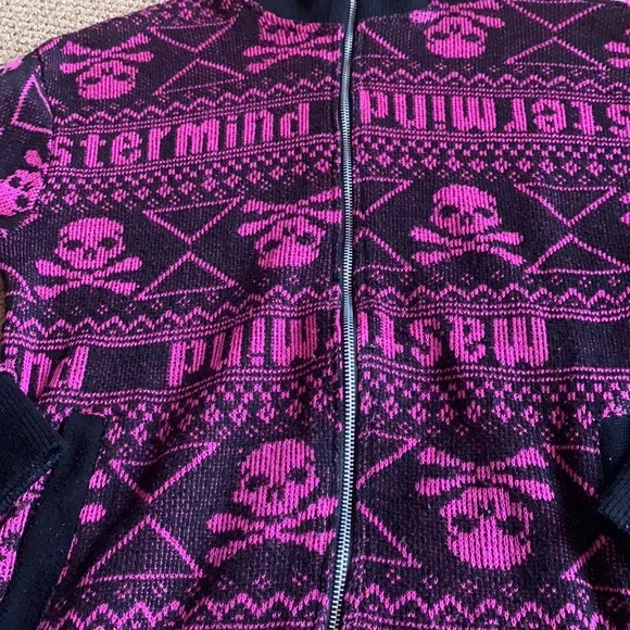 Skull Patterned Zip Up - Picture 2 of 5